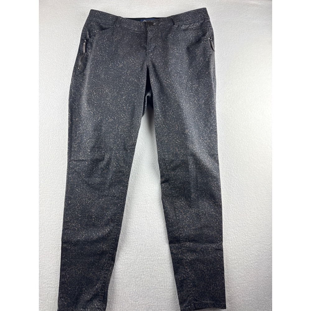 Democracy Absolution Pants Women's 14W Grey Metallic Animal Print WBA1578X2